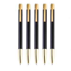 Slim Gloss Piano Lacquer Twist Metal <b>Ballpoint</b> <b>Pen</b> With Full Gold Plated Trim, Rotating Signature <b>Pen</b> Custom Logo - Product Image 1