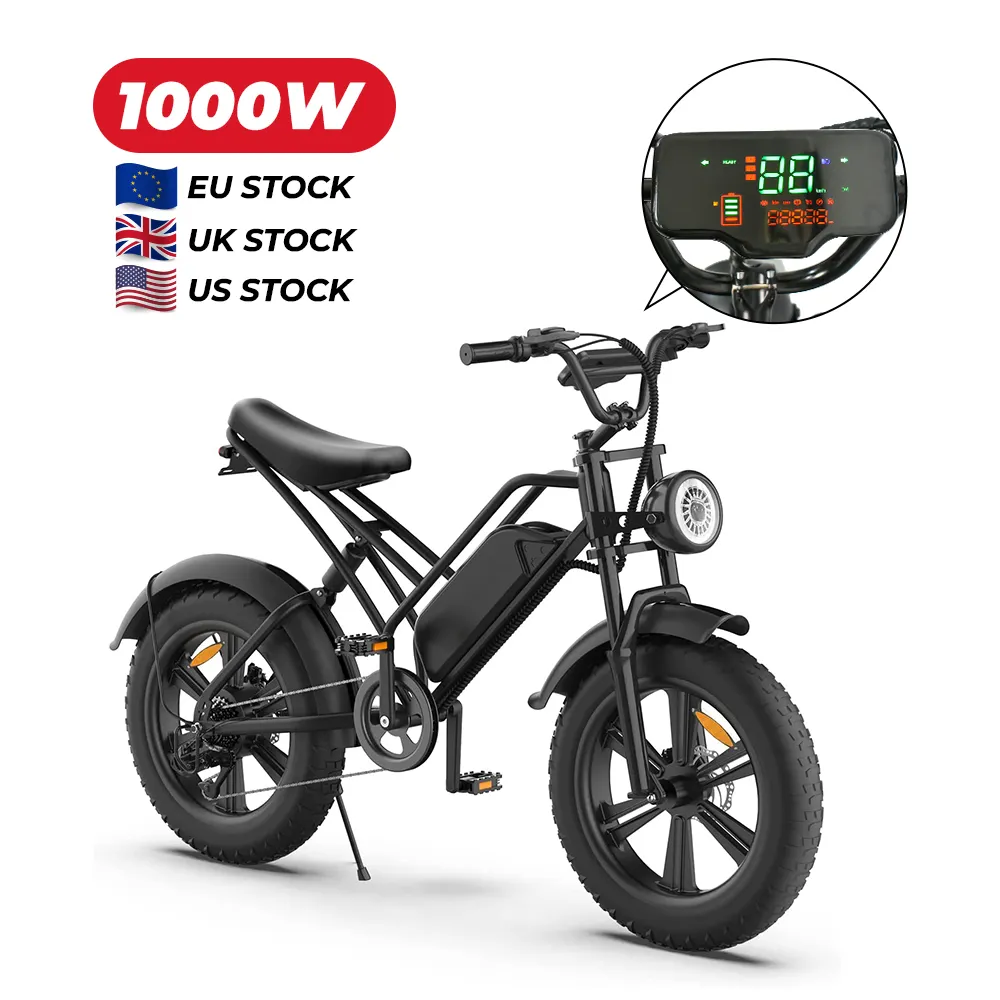 Magazzino degli stati uniti migliore qualità Mountain eBike Pedelec Fat tire Cycle e eBike Bike Electric 48v fat tire Mountain bike 1000w 20 pollici