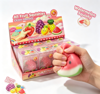 Jouet Squishy Mignon en Forme de Tranche de Pastèque, à Rebond Lent, Doux à Presser, Fruits Simulés, Anti-Stress, Jouets Sensoriels pour Enfants
