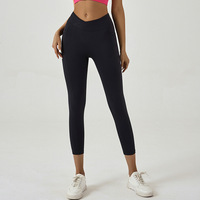 2025 nouveau nu Double poches latérales serré Yoga pantalon taille haute hanche-levage Leggings sport Fitness course vêtements pour femmes