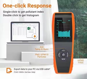 9-in-1 chất lượng không khí màn hình di động Xuất khẩu dữ liệu PM2.5 PM10 hcho AQI hạt VOCs độ ẩm và nhiệt độ LKC-1000S + - Product Image 6