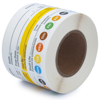 Étiquettes de préparation alimentaire 2"x3", autocollants hebdomadaires à code couleur dissolvables, rouleau de 250 unités pour l'inventaire des cuisines de restaurants et traiteurs