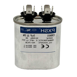 คาปาซิเตอร์มอเตอร์ Cbb65 450VAC 5uF แบบกลม สำหรับใช้กับพัดลมดูดอากาศ - Product Image 1
