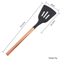 Spatule pour outils de cuisson Acier inoxydable Manche doré Tourneur de cuisson en silicone