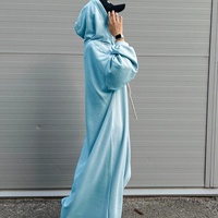 Robe à capuche pour femme musulmane Arabie Saoudite Robe longue Vestidos Abaya Dubaï Maroc Kaftan Jalabiya Eid Ramadan Robe Abaya à capuche