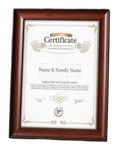 Hiện đại cổ điển quả óc chó màu HD Kính thực khung ảnh 8.5x11 A4 treo tường nhà máy bán buôn cho Giải thưởng giấy chứng nhận nhựa - Product Image 1