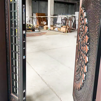 TECHTOP Porte d'entrée principale en acier inoxydable avec verre coulé, moderne, de luxe, bon marché, pour la maison