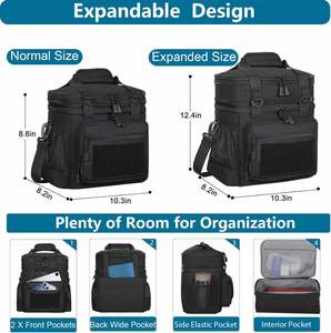Double Deck <b>Insulated</b> <b>Lunch</b> <b>Box</b> Expandable Large <b>Lunch</b> Bag Leakproof Cooler Bag <b>Lunch</b> Pail for Men Women Adults Travel Daytrip - Product Image 4