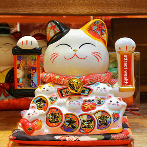8-inch hoạt động bằng điện tay mèo may mắn gốm may mắn mèo trang trí mục cho lối vào hội trường và tiền sảnh - Product Image 3