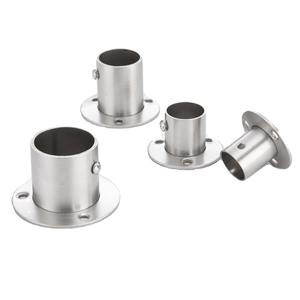 Tube d'armoire moderne en acier inoxydable Support <span class=keywords><strong>de</strong></span> <span class=keywords><strong>rail</strong></span> <span class=keywords><strong>de</strong></span> vêtements Base fixe Bride suspendue Porte-serviettes <span class=keywords><strong>de</strong></span> placard Support <span class=keywords><strong>de</strong></span> base <span class=keywords><strong>de</strong></span> tringle à rideau - Product Image 2