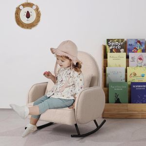 Fauteuil à bascule pour enfants PWTJ, canapé pour tout-petits avec housse en velours Teddy et coussin lavable, fauteuil à bascule doux pour enfants - Product Image 2