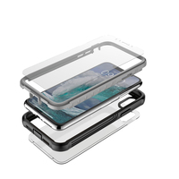 Coque de téléphone transparente 3 en 1 360° pour iPhone 14 14 Pro, protection intégrale, antichoc, avec protection d'écran
