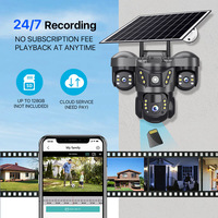 Caméra de sécurité domestique sans fil IP 1080P à énergie solaire basse consommation V380 Pro avec interphone vocal, vision nocturne infrarouge, 4G/WiFi à distance