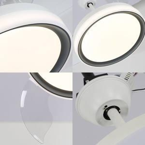 Ventilateur de plafond LED à 3 pales, dimmable, doré, semi-encastré, faible niveau sonore, design moderne pour la maison et l'hôtel - Product Image 6