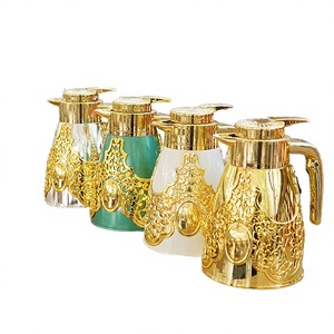 Termo de Acero Inoxidable Electrochapado con Patrón Decorativo Árabe, de Lujo, con Interior de Vidrio, 1 Litro, Aislamiento Térmico de 12-24 Horas para Café - Product Image 4