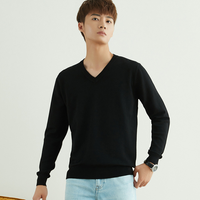 Pull en viscose à col en V pour homme avec logo personnalisé sur le devant, tricoté, luxueux, doux, léger, impression numérique, coupe classique, hiver
