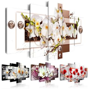Cadre 5 Panneaux Magnolia Floral <span class=keywords><strong>Orchidée</strong></span> Fleur Posters Photos Home Decor peinture murale décorative toile art mural imprime - Product Image 2