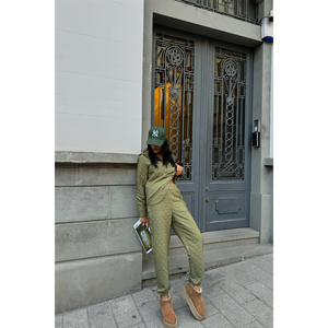 Ensemble de survêtement matelassé kaki à capuche, coupe-vent, respirant, en nylon, personnalisé, décontracté, hiver, grandes tailles, vêtements avec logo imprimé, coupe-vent - Product Image 6