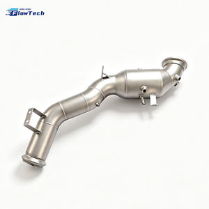 Downpipe FlowTech haute performance en acier inoxydable T304 avec finition polie 200 cellules pour Mercedes C43 C63 W206 M139 2.0T - Product Image 3