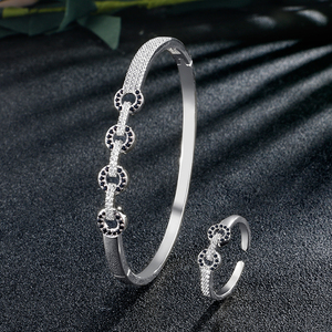 Ensemble de bijoux de mariée exquis pour femme RAKOL SP1010 2020, plaqué or, zircon - Product Image 3