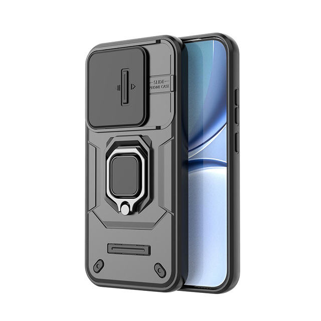 Wholesale Factory Price Cheap Logo Custom Luxury Design Magnetic Anti-Fall Phone Case with 360 Alloy Ring Lens Cover for for