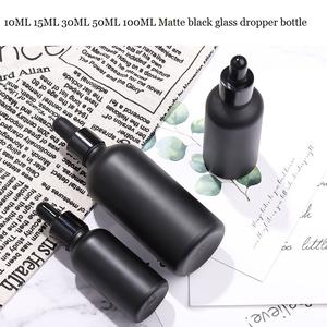 Botellas de gotero de cristal negro mate, con tapa gotero suave para botellas de aceite de esencia, 10ml, 15ml, 30ml, 50ml, 100ml, venta al por mayor - Product Image 4