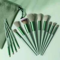 Ensemble de 13 pinceaux de maquillage synthétiques de qualité supérieure, couleur violette, pinceaux pour les yeux, pinceaux de maquillage avec sac de voyage en velours