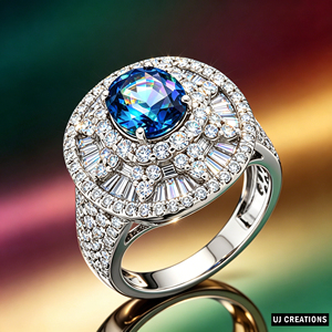 แหวนค็อกเทลทองคำแท้ S925/10K/14K/18K ประดับพลอยสีเขียวและเพชรทรงกลมเจียระไนแบบเหลี่ยม งานจิวเวลรี่ชั้นดีสำหรับผู้หญิง - Product Image 3
