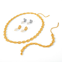 Parure de bijoux style Ins, thème Océan, en acier inoxydable plaqué or, comprenant un collier coquillage, un bracelet coquille Saint-Jacques et des boucles d'oreilles, le coup de cœur des influenceurs