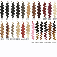 Extensions de cheveux synthétiques en fibre haute température, ondulées, 24 pouces, pour crochet, 100g, vente en gros