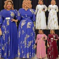 Nouvelle Robe de Soirée Tendance Broderie Chiffon Grande Taille XXXL Plissée Élégante Décontractée Musulmane Église