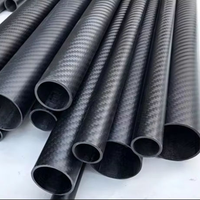 Tabung Serat Karbon Ukuran Khusus untuk Poros Propeler Kapal Selam ROV Bawah Air, Komponen Robotika Kelautan, Teknologi Gulung, Warna Hitam