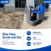 Autolaveuse électrique commerciale robuste à double brosse, largeur 950 mm, inclinaison 30 degrés, pour terminal aéroportuaire