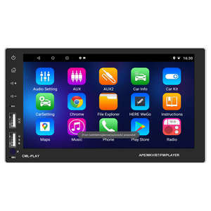Radio con GPS para coche, reproductor con Android, pantalla dividida de 7 pulgadas, <span class=keywords><strong>2</strong></span> Din, WIFI, BT, llamada manos libres, FM, Mirror Link, 1080P, DVD de película, <span class=keywords><strong>2</strong></span> USB y cámara - Product Image 1