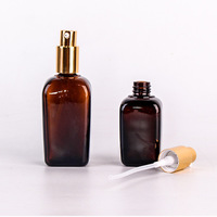 Vente en gros Vaporisateur en verre vide Square10-100ml personnalisé ambré pour emballage de fond de teint parfum cosmétique