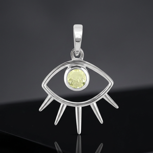 Pendentif classique en argent sterling 925 de haute qualité avec pierre précieuse ronde en quartz citron naturel - Product Image 2