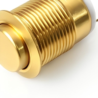 Interrupteur momentané en acier inoxydable de 12 mm, 1NO, bouton-poussoir électronique LED, étanche IP65, borne à broches, 24 VDC, systèmes industriels