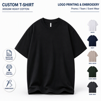 T-shirt en coton lourd 300 GSM pour homme, uni, surdimensionné, grande taille, unisexe, logo personnalisé, tee-shirt décontracté à manches courtes, livraison rapide