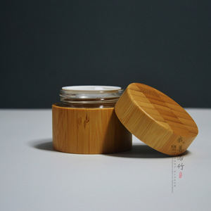 Yuzhu Bamboo Cosmetic Jar With Glass Insert 50Ml Gift Packaging For Essential Oil And Lipstick Storage - Product Image 2