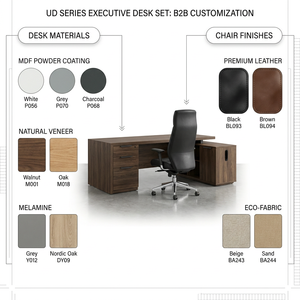 Scrivania Modulare in Legno di Lusso per Ufficio Moderno, Postazione di Lavoro Condivisa a Due Posti per Insegnanti e Operatori - Product Image 5
