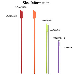 Heat Resistant Makeup <strong>Spatula</strong> Stretchable Mini Silicone <strong>Spatula</strong> Set for Beauty and Kitchen Tiny <strong>Spatula</strong> 3 Sizes - Product Image 2