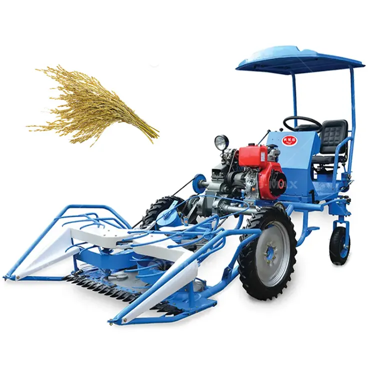 Ucuz küçük Reed dişli sürücü susam pirinç buğday Reaper hasat/walk-behind mısır rezene hasat paketleme makinesi