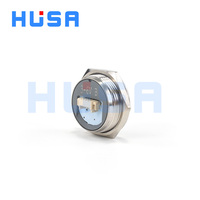 Bouton-poussoir momentané HUSA 22 mm IP65 étanche 220 V 1NO 24 V/5 V avec anneau lumineux en acier inoxydable à corps court pour contrôle domotique