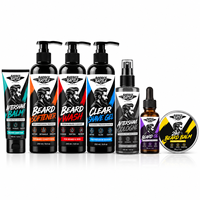 Collection de Soins Premium pour Hommes, Emballage Prêt à Offrir, Soins de la Barbe, Huile Nourrissante, Baume, Nettoyant, Kit Complet de Soins de la Barbe