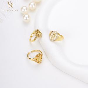 Cincin Pertunangan Unik Berbentuk Hati dengan Berlian, Medalla De La Virgen De Guadalupe, Keahlian Luar Biasa, Cincin Janji Pinky - Product Image 6