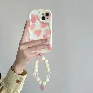 Factory Outlet Luxury Pink Love Heart Cream Wary Thick Wholesale Silicone Designer Back Cover Phone Cover For Iphone Cases