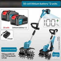 Micro-cultivateur électrique à batterie lithium haute puissance, pliable et rétractable, pour le désherbage du jardin