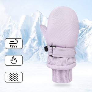 Gants de <span class=keywords><strong>ski</strong></span> imperméables et coupe-vent en polyester pour enfants (filles et garçons) – Tailles S-M-L – Rose et <span class=keywords><strong>bleu</strong></span> <span class=keywords><strong>marine</strong></span> unis – Idéaux pour l'hiver et les activités de plein air - Product Image 3