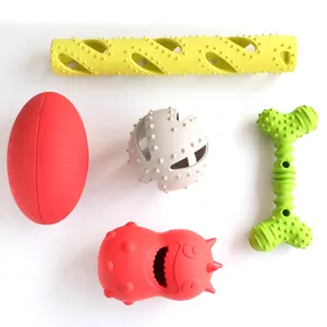 Tooth Cleaning Treat Ball Natural Rubber Pet Dog Toys Interactive Elasticity Ball Dog Chew Toys