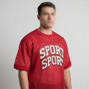 Camiseta de hombre extragrande con estampado gráfico retro Blokecore de malla perforada de alta calidad, personalizada al por mayor - Product Image 3